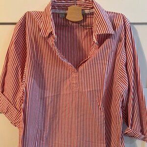 Cutter & Buck Red Stripped Shirt